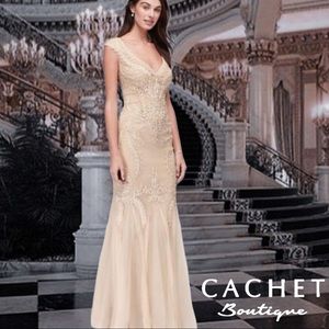 Cachet Embroidered Mesh Formal Mermaid Gown prom mother of bride NYE cruise